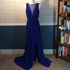 Morgan & Company Illusion Panel A-Line Gown